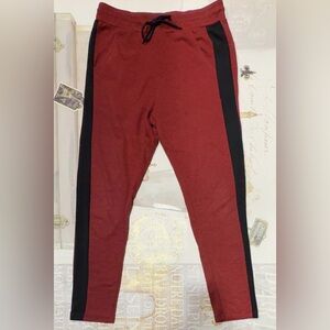 NWOT Gucci Red Joggers with Black Stripes Size M